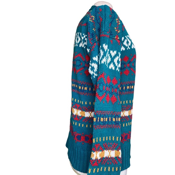 Vintage Finalist Fair Isle Crewneck Pullover Knit Sweater size Medium Mens - Picture 2 of 5